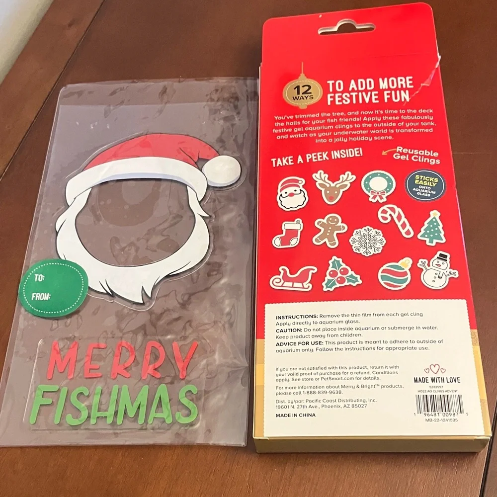 Festive Fish Tank Gel Clings